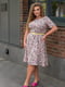 Ошатна сукня міді пудрового кольору в квітковий принт | 6857436 | фото 3