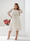 Елегантна біла сукня міді в принт | 6857441 | фото 3