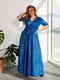 Вечірня синя сукня максі з глітером | 6857443 | фото 2
