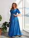 Вечірня синя сукня максі з глітером | 6857443 | фото 3