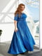 Вечірня синя сукня максі з глітером | 6857443 | фото 5