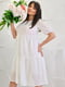Літня біла сукня міді з воланом | 6857452 | фото 2