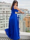 Сукня максі синя з мереживом | 6857470 | фото 3
