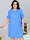 Сукня блакитна з льону | 6857483 | фото 2