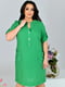 Сукня зелена з льону | 6857484 | фото 2