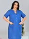 Сукня синя з льону | 6857487 | фото 2