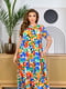 Штапельна сукня в різнокольоровий квітковий принт з воланом | 6857491 | фото 3