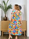 Штапельна сукня в різнокольоровий квітковий принт з воланом | 6857491 | фото 4