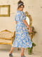Яскрава блакитна сукня в квітковий принт | 6857519 | фото 4