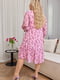 Сукня рожево-ліловий в квітковий принт з воланом | 6857534 | фото 4