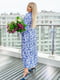 Трендова блакитна сукня в квітковий принт | 6857537 | фото 4