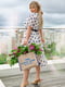 Шифонова сукня молочного кольору в принт з підкладкою | 6857547 | фото 4