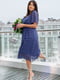 Шифонова синя сукня в принт з підкладкою | 6857548 | фото 3