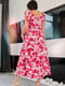 Літня сукня максі малинового кольору з поясом | 6857565 | фото 4