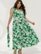 Літня зелена сукня максі з поясом | 6857569