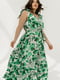 Літня зелена сукня максі з поясом | 6857569 | фото 2