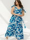 Літня синя сукня максі з поясом | 6857571 | фото 2