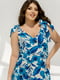 Літня синя сукня максі з поясом | 6857571 | фото 4