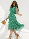 Сукня зелена міді на запах з абстрактним малюнком | 6857587 | фото 2
