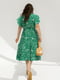 Сукня зелена міді на запах з абстрактним малюнком | 6857587 | фото 4