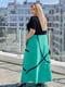 Вільна чорно-бірюзова сукня А-силуету | 6857598 | фото 4