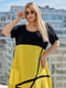 Вільна чорно-жовта сукня А-силуету | 6857599 | фото 2