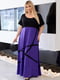Вільна чорно-фіолетова сукня А-силуету | 6857601 | фото 2