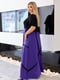 Вільна чорно-фіолетова сукня А-силуету | 6857601 | фото 3
