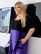 Вільна чорно-фіолетова сукня А-силуету | 6857601 | фото 4
