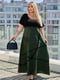 Вільна сукня А-силуету кольору хакі | 6857602 | фото 2