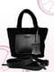 Чорна хутряна сумка шопер | 6857721 | фото 2