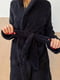 Халат махровий чорний Тедді з вушками на капюшоні | 6858084 | фото 3