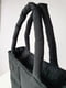 Чорна дута сумка шопер з плащової тканини | 6858102 | фото 3