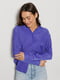 Штапельна фіолетова блузка з коміром | 6852475 | фото 3