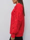 Лляна червона вишиванка з червоними квітами на рукавах | 6852501 | фото 2