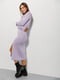 Вязаный сиреневый костюм в рубчик: укороченная кофта, юбка | 6852595 | фото 2
