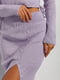 Вязаный сиреневый костюм в рубчик: укороченная кофта, юбка | 6852595 | фото 3