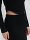Черный костюм из структурного трикотажа: укороченный джемпер, длинная юбка | 6852606 | фото 2
