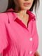 Рожевий костюм із жатки: укорочена сорочка, шорти | 6852623 | фото 3