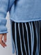 Вязаный голубой джемпер с бахромой | 6852669 | фото 3