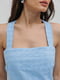 Блакитний сарафан-міді з відкритою спиною | 6852803 | фото 2