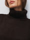 Подовжений в'язаний коричневий оверсайз светр | 6852805 | фото 3