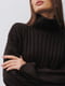 В'язані коричневі оверсайз светр з візерунком | 6852850 | фото 2