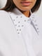Штапельна біла сорочка з декорованим коміром | 6852916 | фото 2