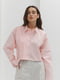 Укорочена рожева сорочка з вертикальними складками | 6852922