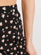 Штапельная черная юбка-миди с цветочным принтом | 6852948 | фото 2