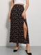 Штапельная черная юбка-миди с цветочным принтом | 6852948 | фото 3