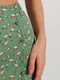 Штапельная зеленая юбка-миди с цветочным принтом | 6852951 | фото 2