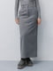 Кашемировавя серая юбка-карандаш на трикотажной основе | 6852972 | фото 3