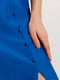 Шелковая синяя юбка-миди с разрезом | 6852974 | фото 2